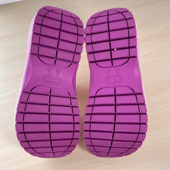 Crocs Mega Crush Sandal Women Size 8 Pink Platform Two Strap 207989-6SW - Picture 6 of 9